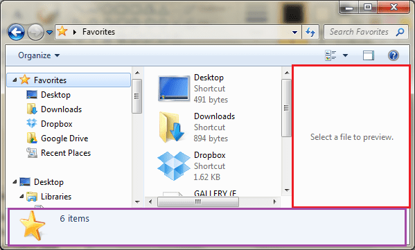 Showing Details Preview Pane