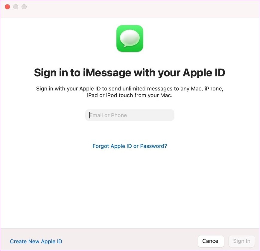 Sign In to i Message with Apple ID