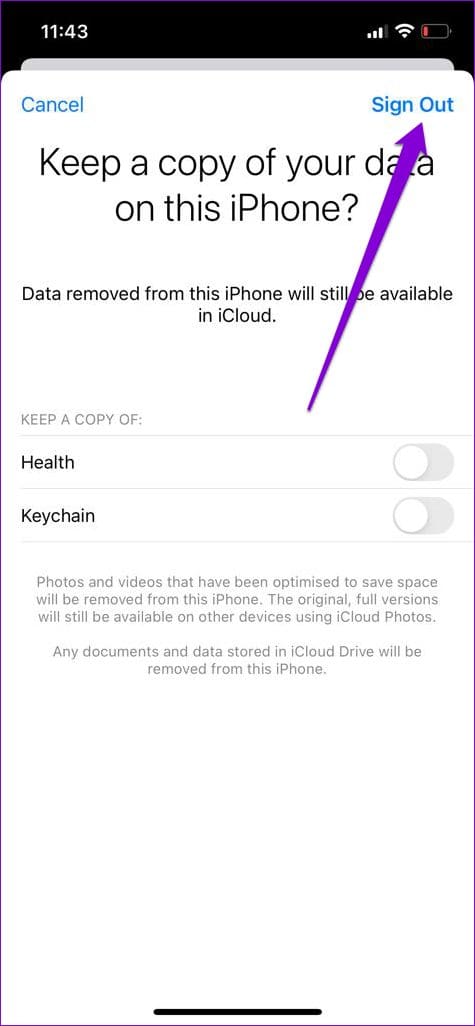 Sign Out of Apple ID