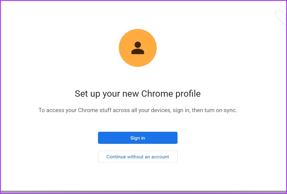 Signin option of Chrome