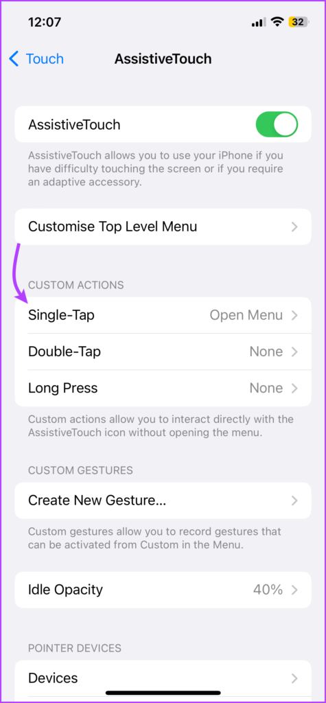Customize AssistiveTouch Menu on iPhone