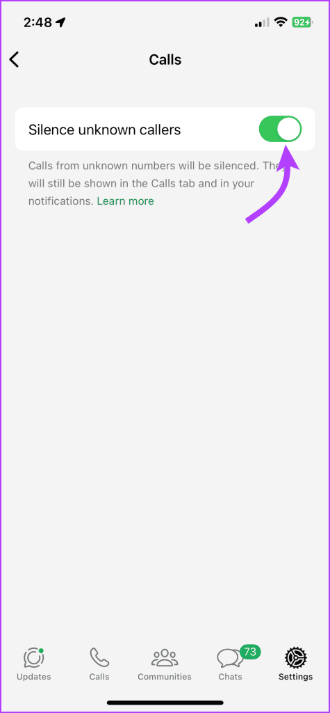 Silence unkonwn callers 2