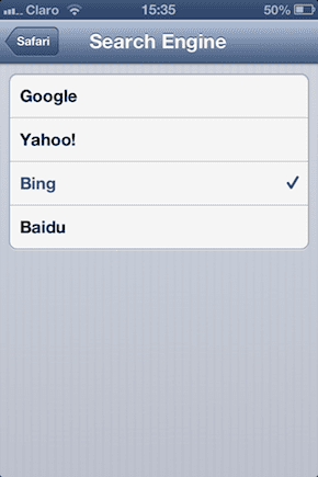 Siri Choose Bing