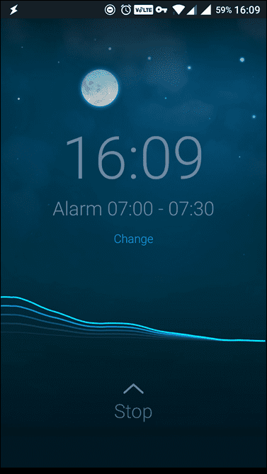 Sleep Cycle Alarm Clock interface