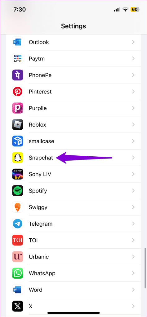 Snapchat on iPhone