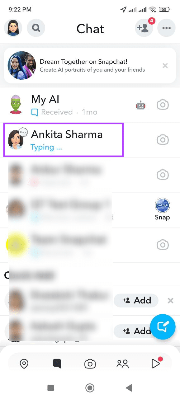 Snapchat typing notification 1