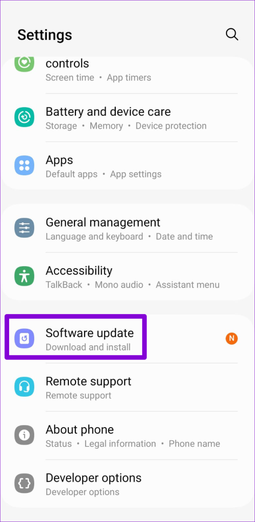 Software Update on Android