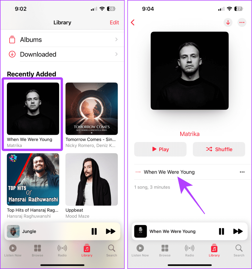 Song Imported to Apple Music Library iPhone