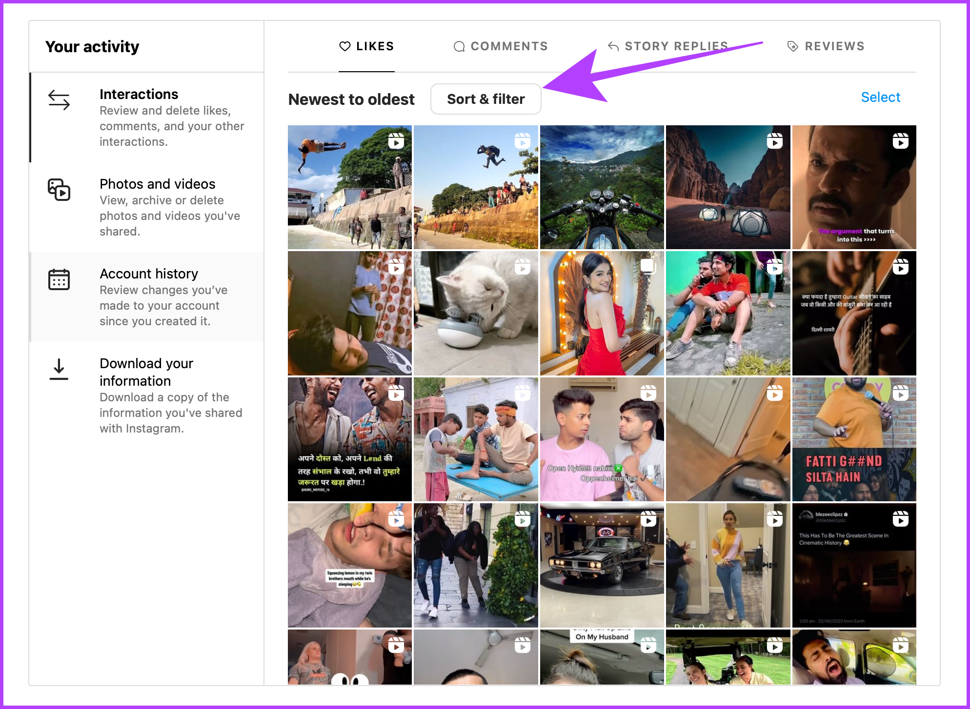 Sort Filter Likes Instagram - 25