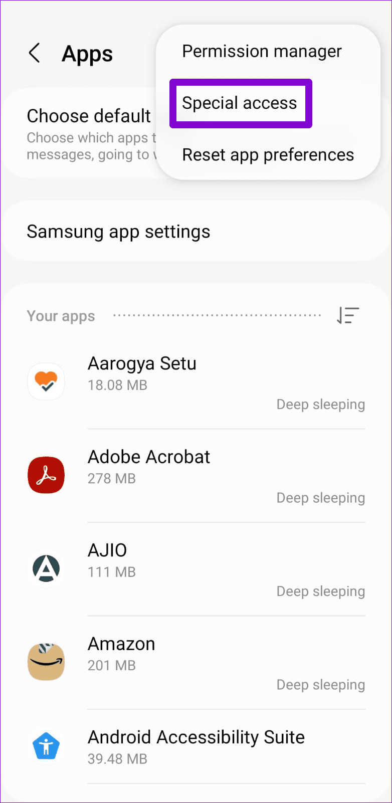 Special Access on Android