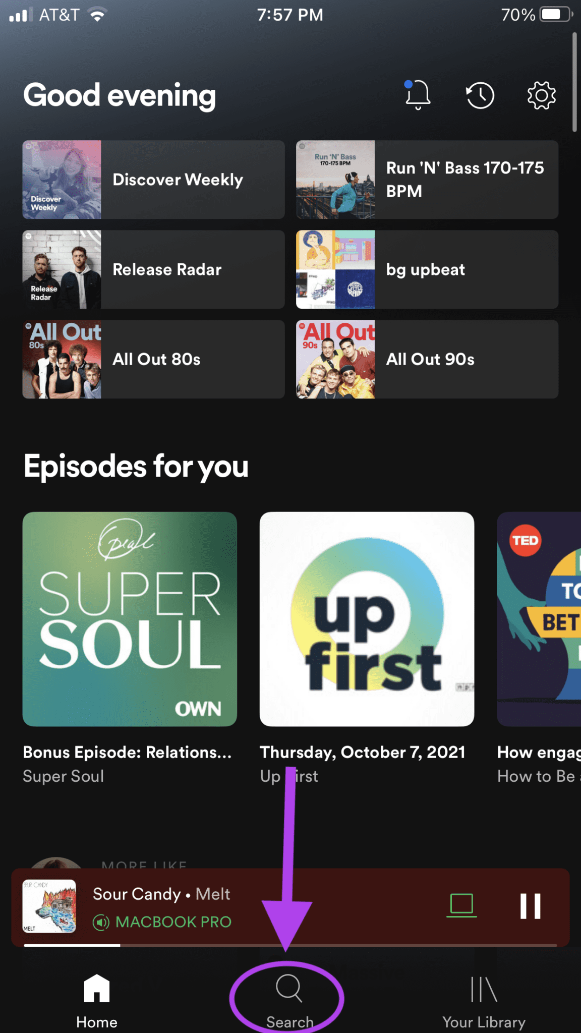 Spotify Home Page