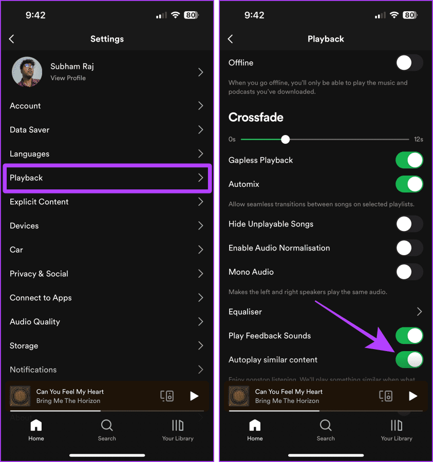 Spotify Turn On Autoplay Similar Content on Mobile