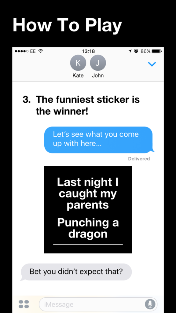 Stickers Against Friends iMessage App 