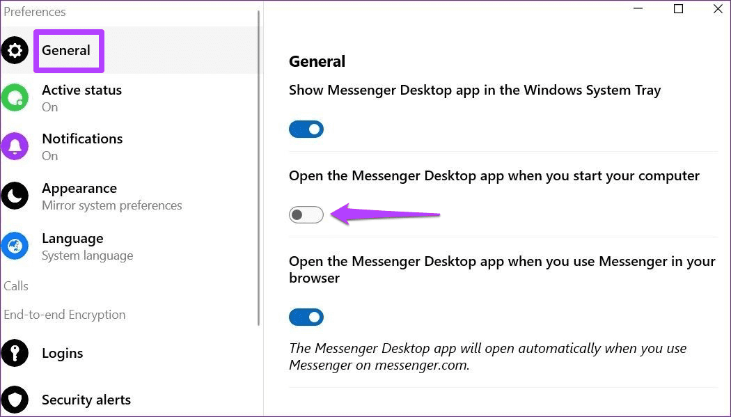 Stop Facebook Messenger From Opening at Startup on Windows PC