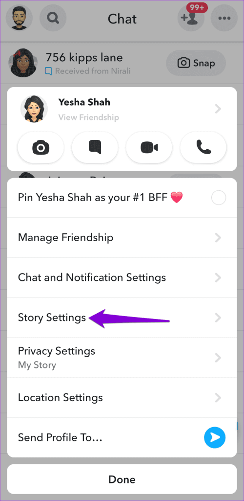 Story Settings on Snapchat