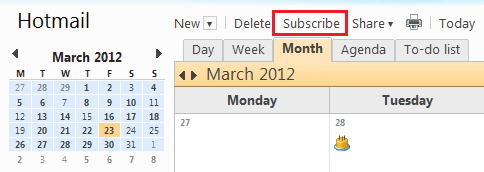 Subscribe New Calendar