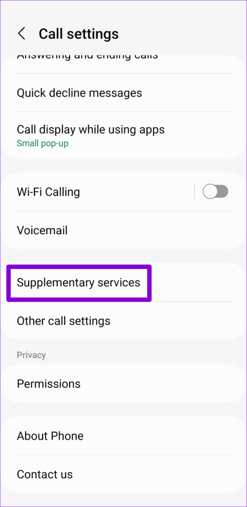 Supplementary Services on Android