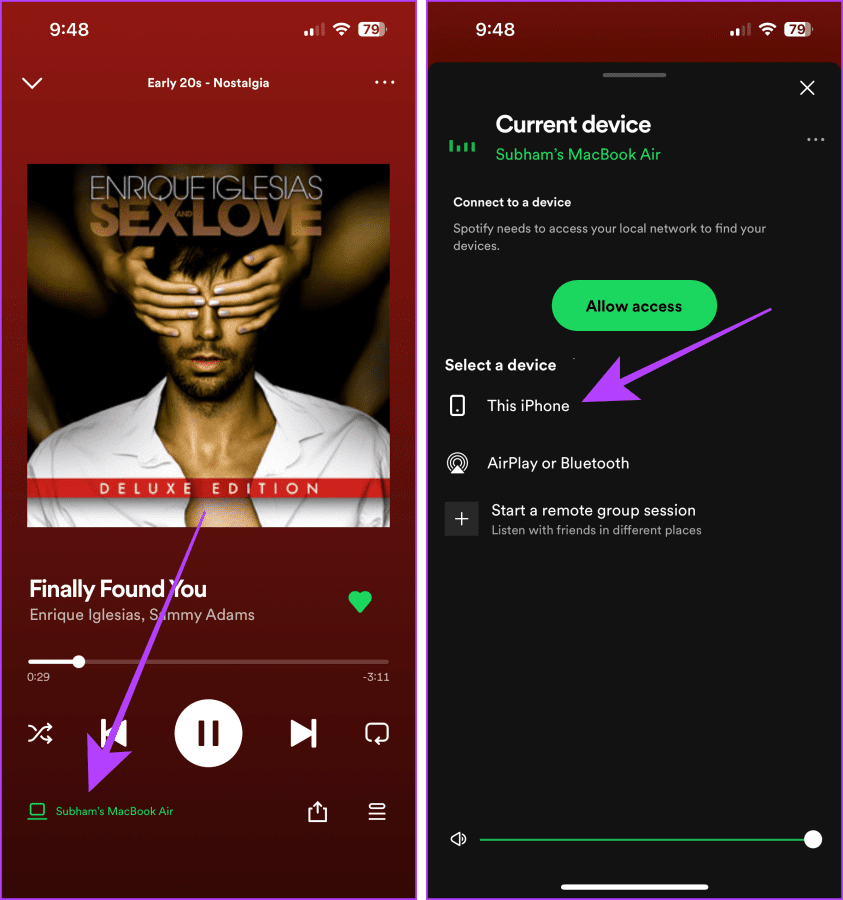 Switch Devices on Spotify mobile