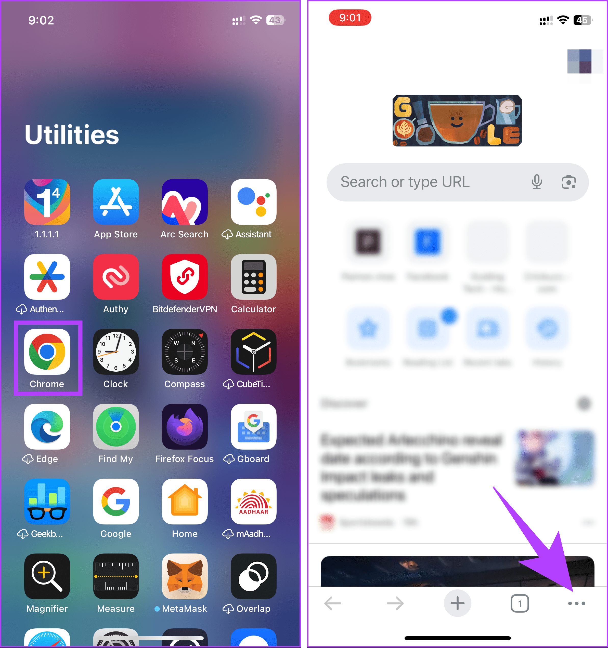 Tap on the three-dot icon