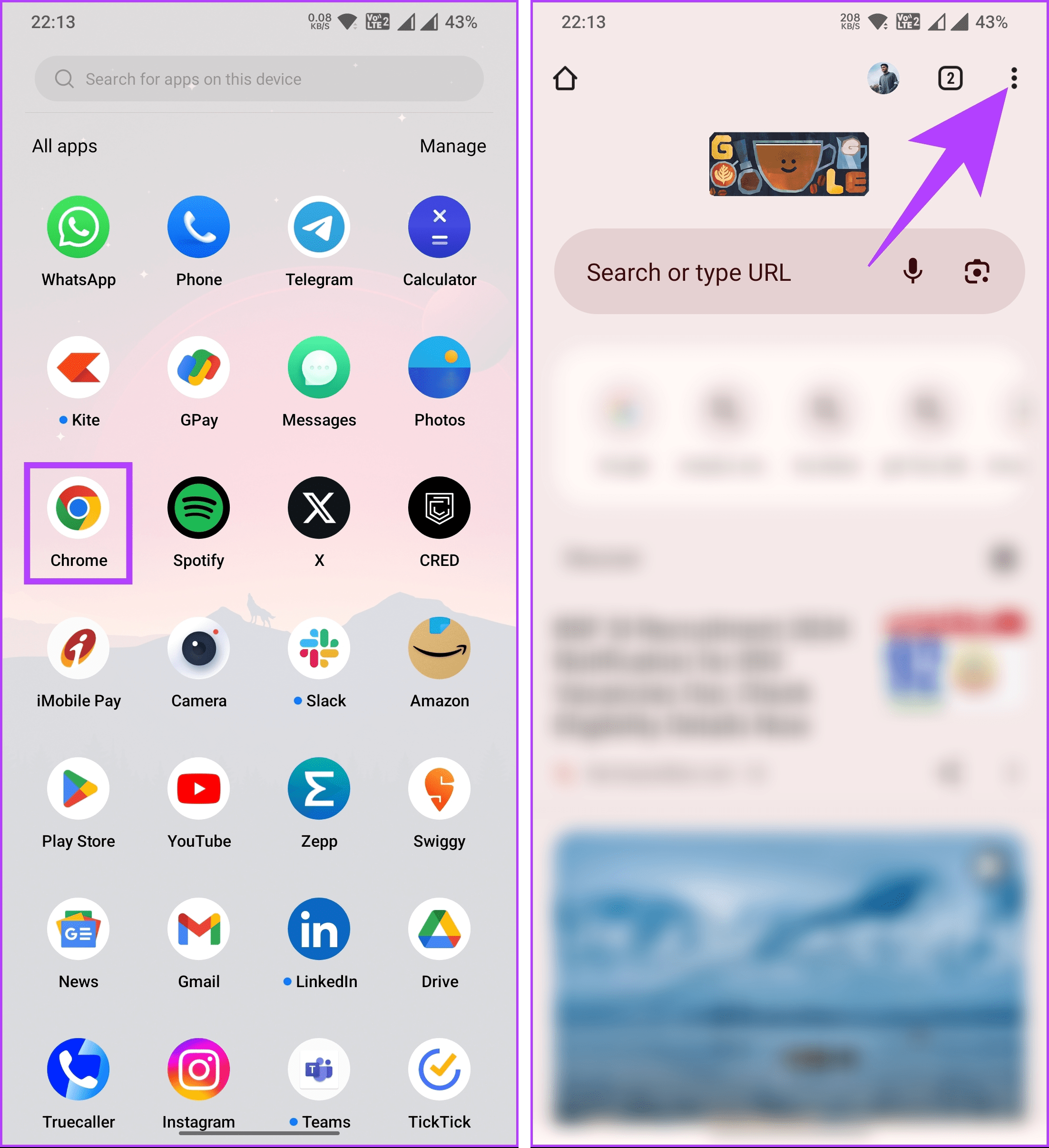 tap on the three-dot icon