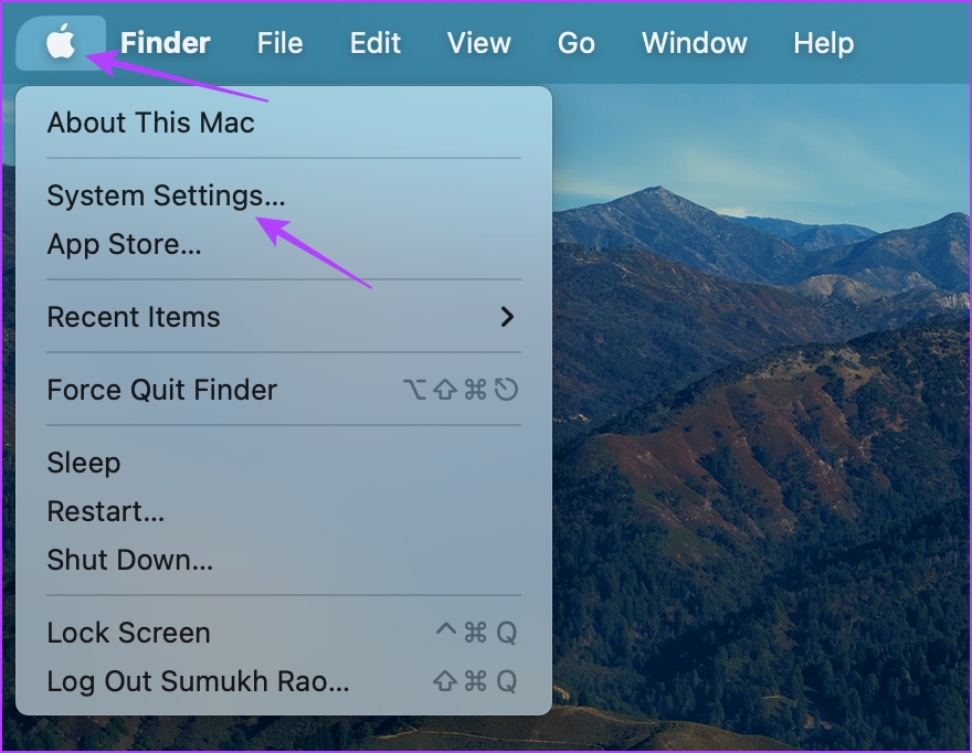 Select System Settings on Mac