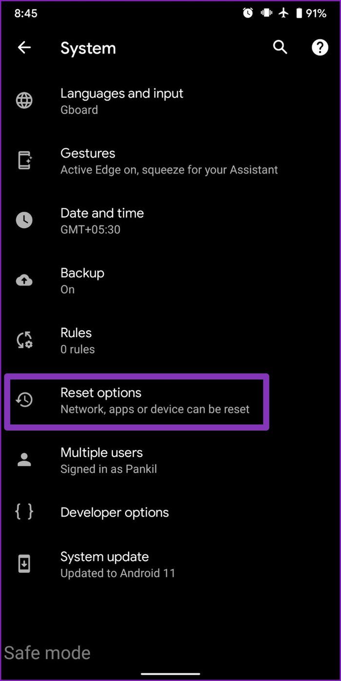 System Settings on Android