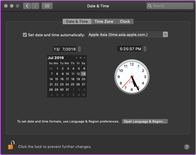 System Time Settings Change Safari Mac Os