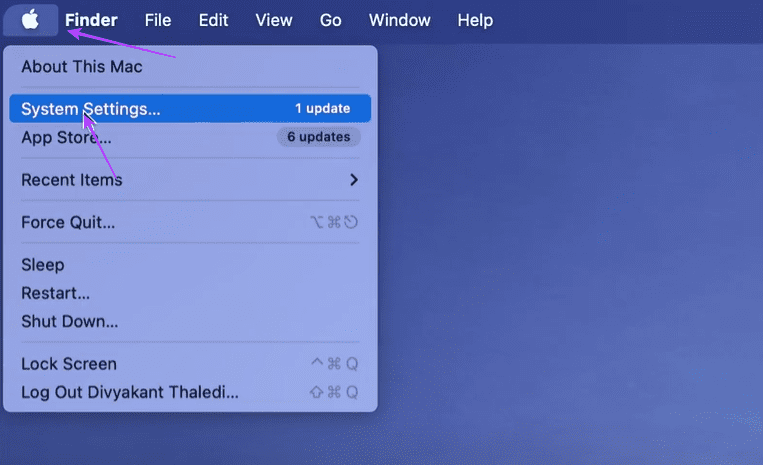 System settings on Mac 5
