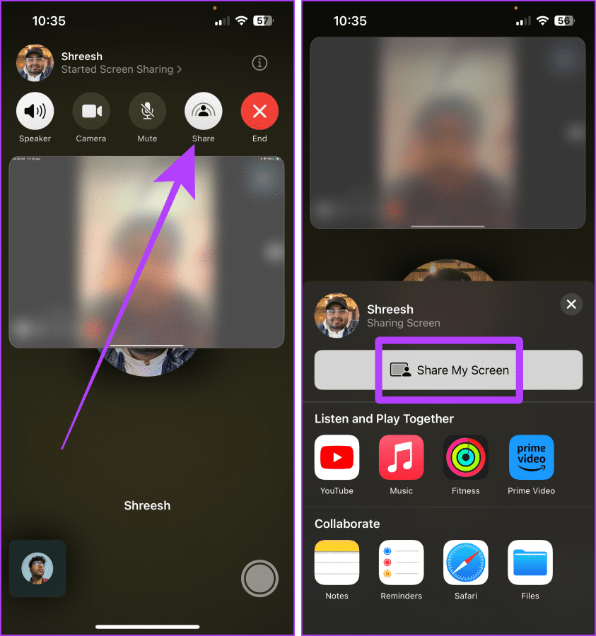 Take Over Screen Sharing FaceTime iPhone