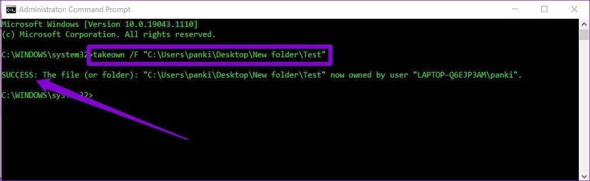 Take Ownership With Command Prompt