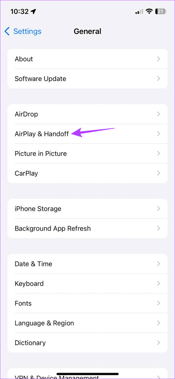 Tap on AirPlay Handoff
