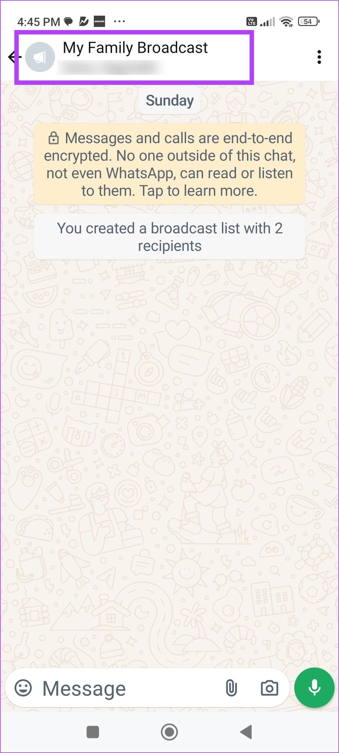 Tap on Broadcast Name