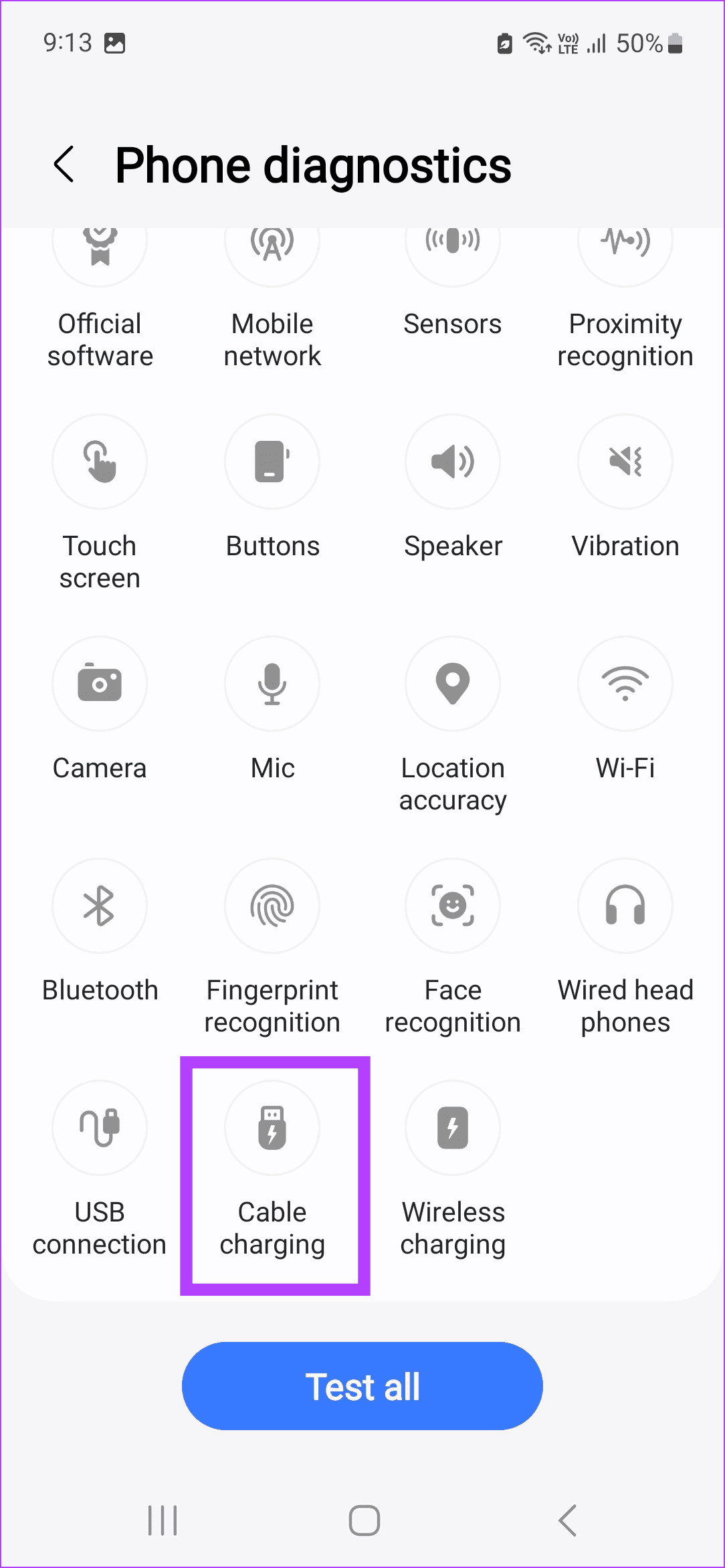 Tap on Cable charging