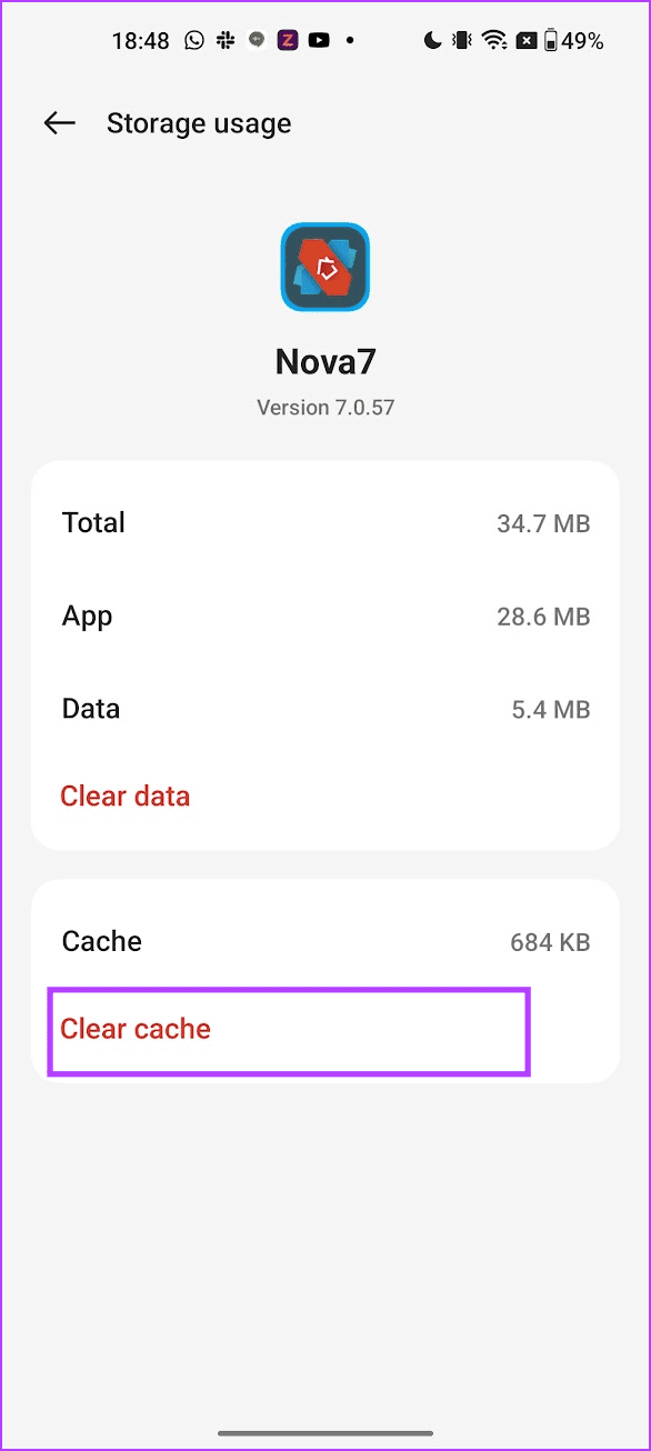 Tap on Clear Cache 1