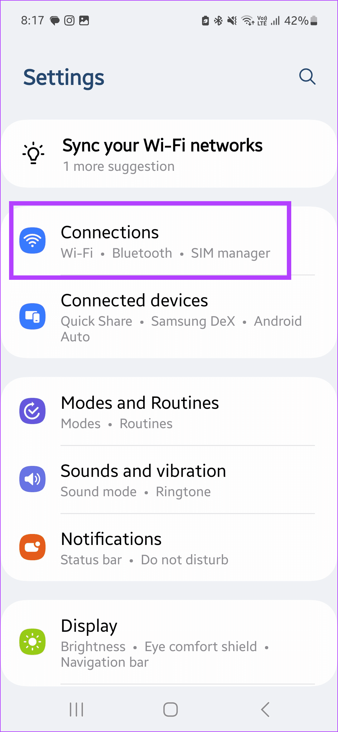 Tap on Connections