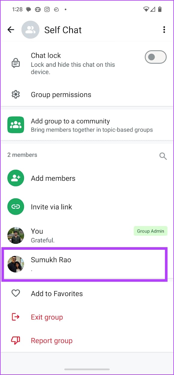 Tap on Contact to Remove