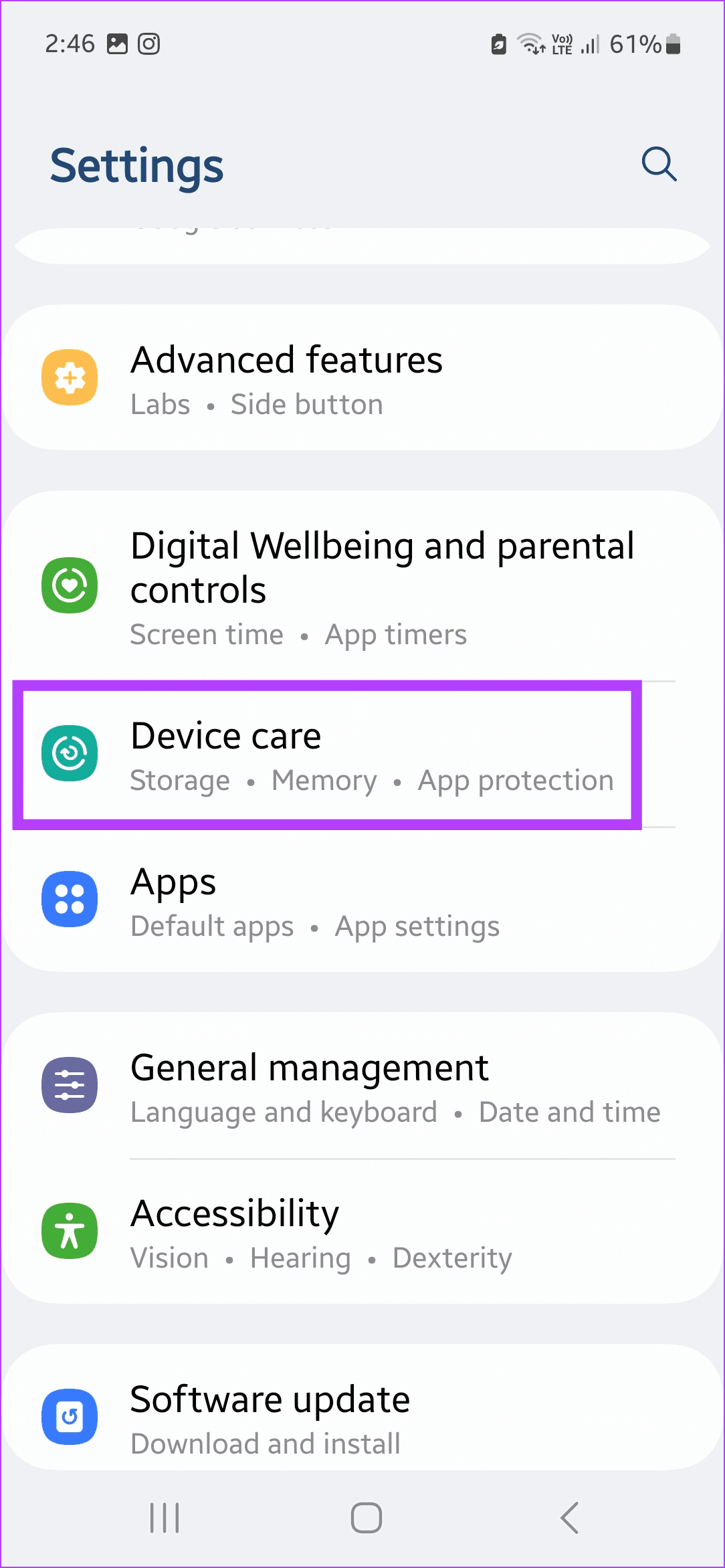 Tap on Device care 4