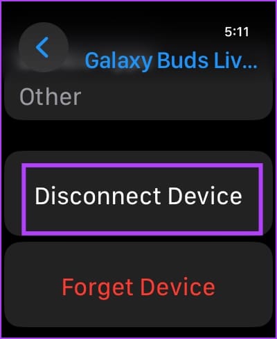 Tap on Disconnect Device