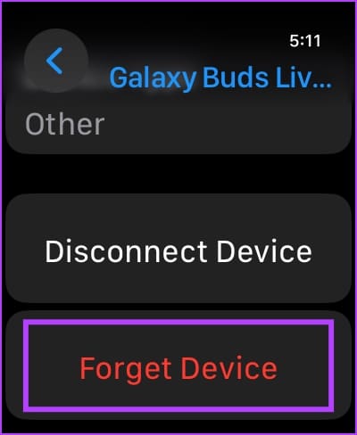 Tap on Forget Device