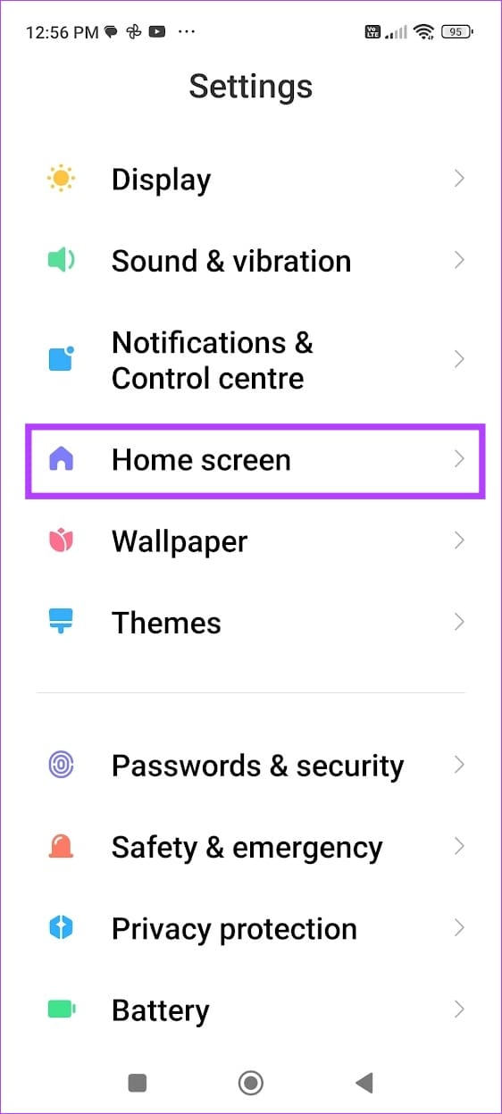 Tap on Home Screen 1