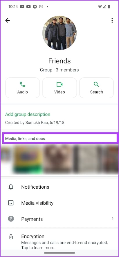 Tap on Media Links and Docs