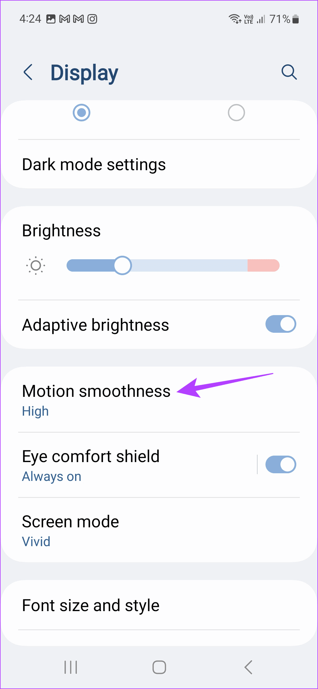 Tap on Motion smoothness