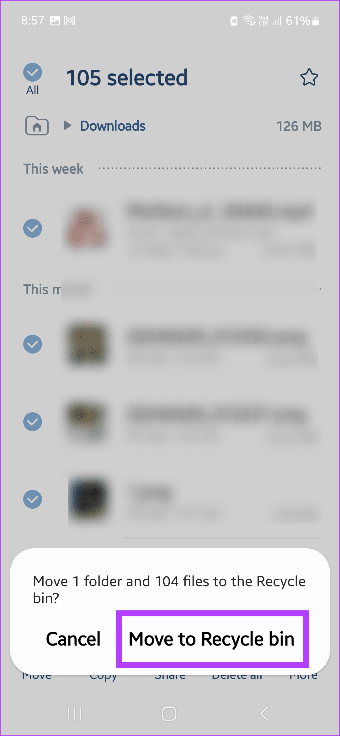 Tap on Move to recycle bin