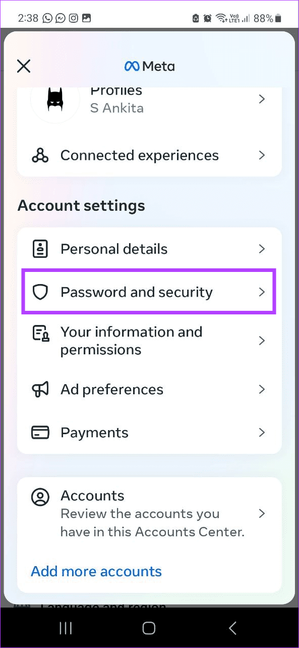 Tap on Password and security - 15