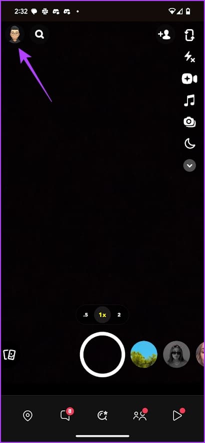 Tap on Profile Picture Snapchat