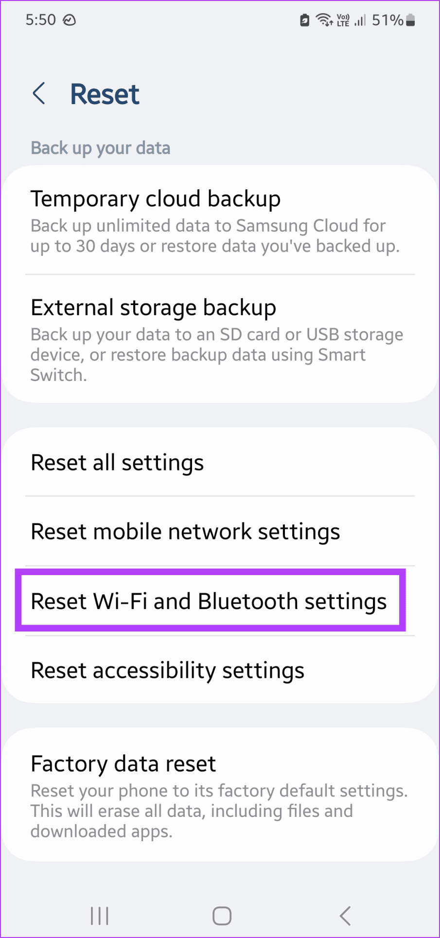 Tap on Reset Wi Fi and Bluetooth settings - 7