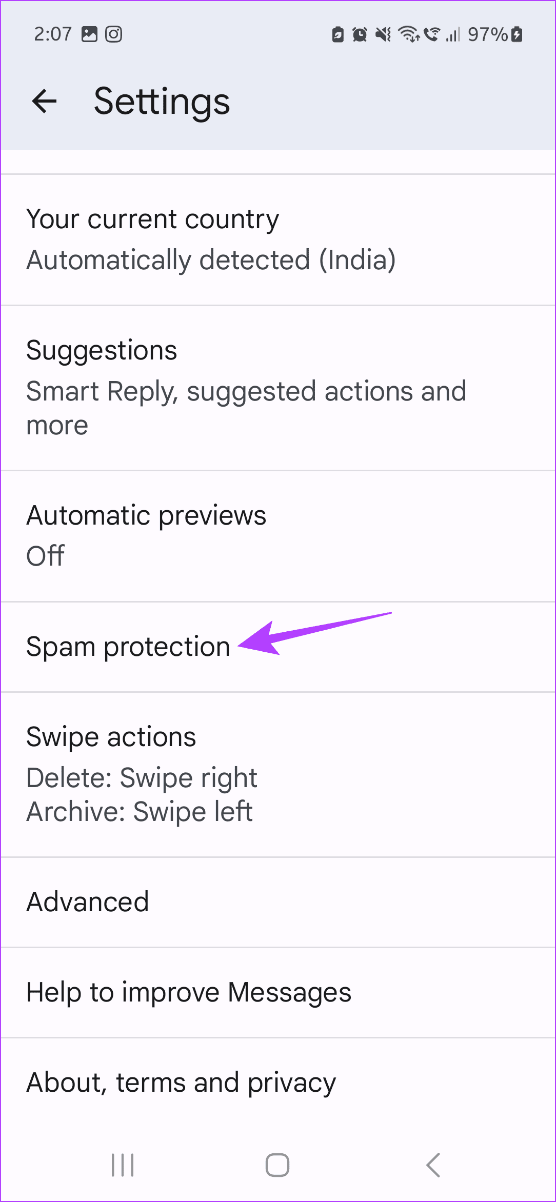 Tap on Spam protection