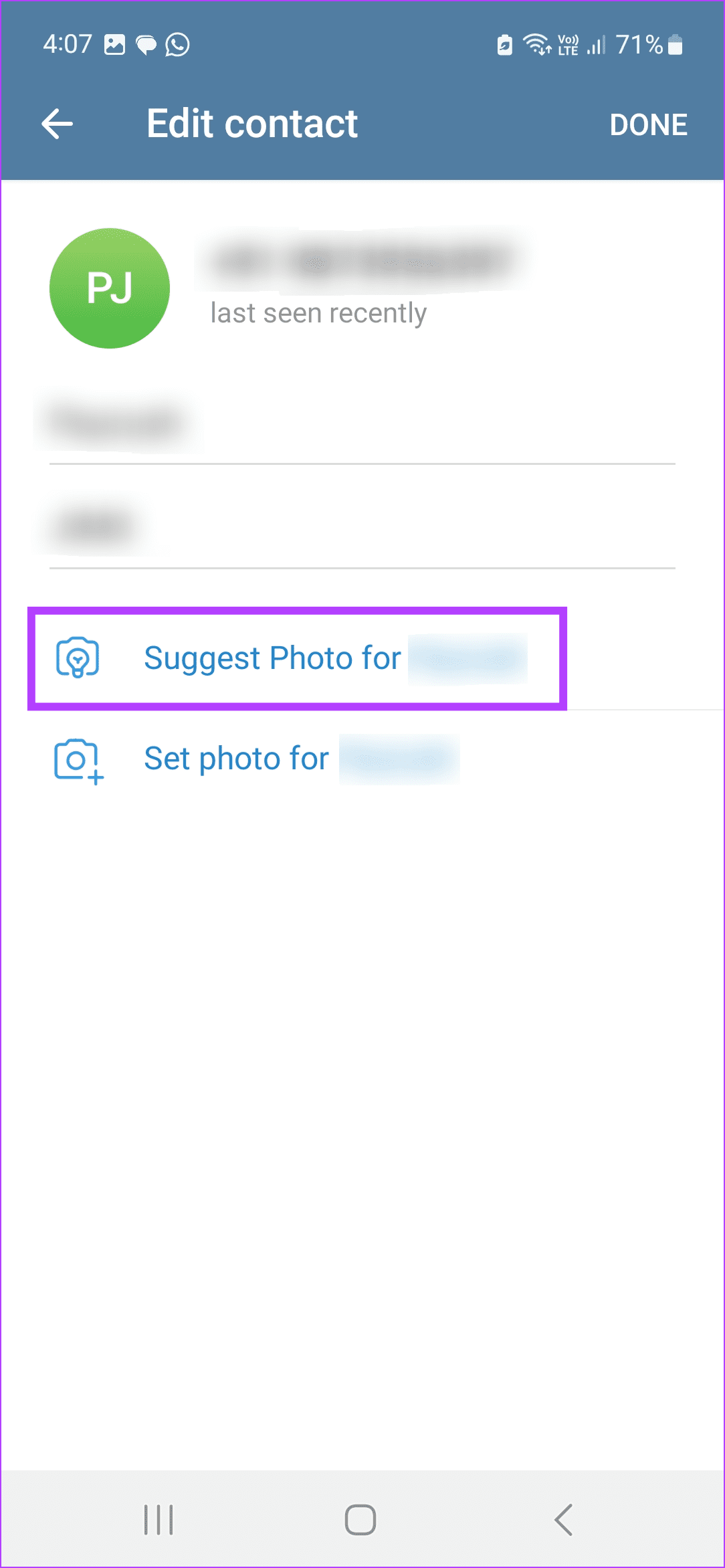 Tap on Suggest Photo for
