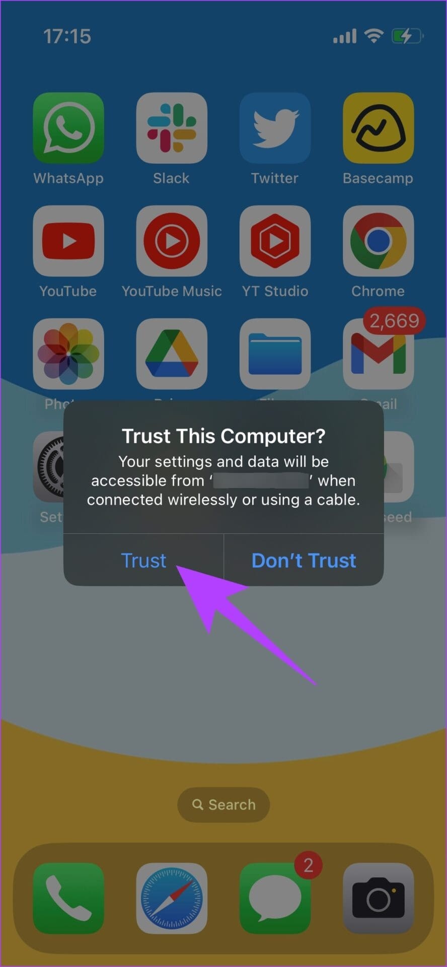 Tap on Trust This Computer 1