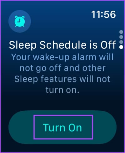 Tap on Turn On Sleep Schedule